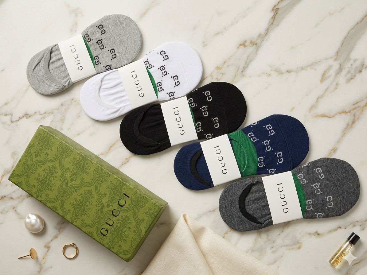 Monogram Luxe Invisible Loafer Socks (Pack of 5)