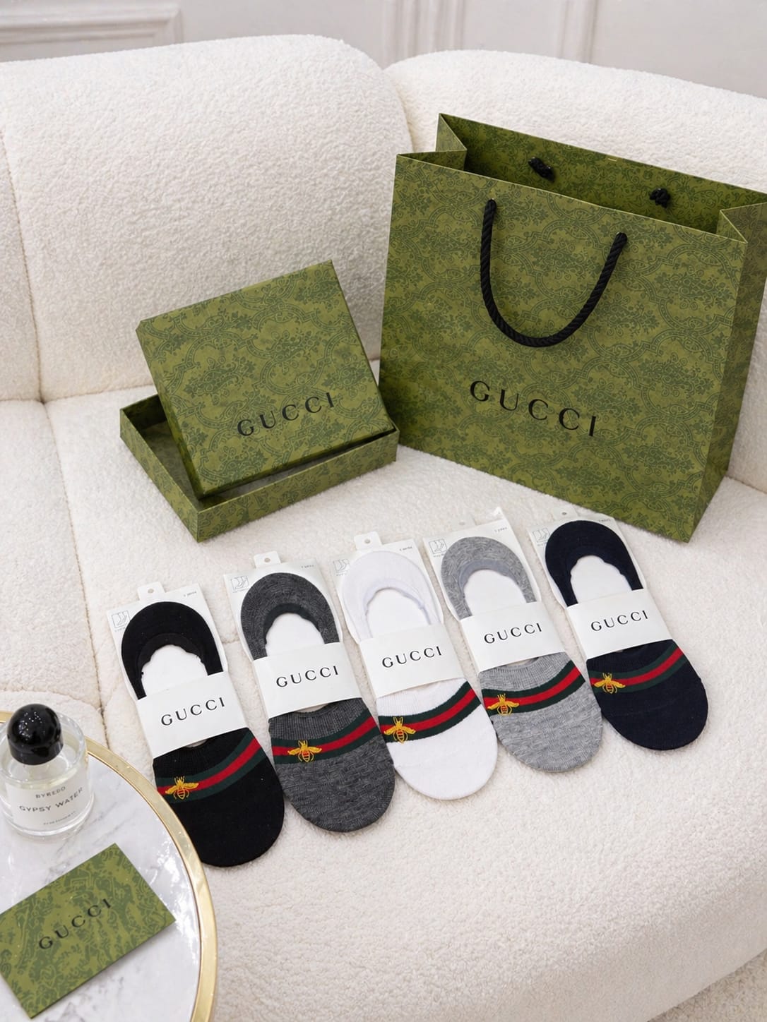 Luxury Stripe Invisible Loafer Socks (Pack of 5)