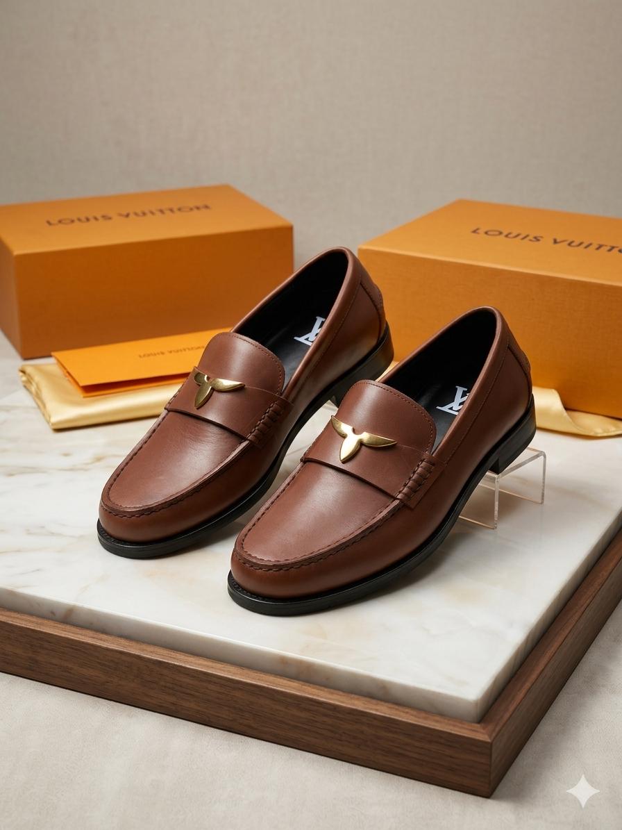 Classic Leather Metal Accent Loafers (Formal Luxe Edition)