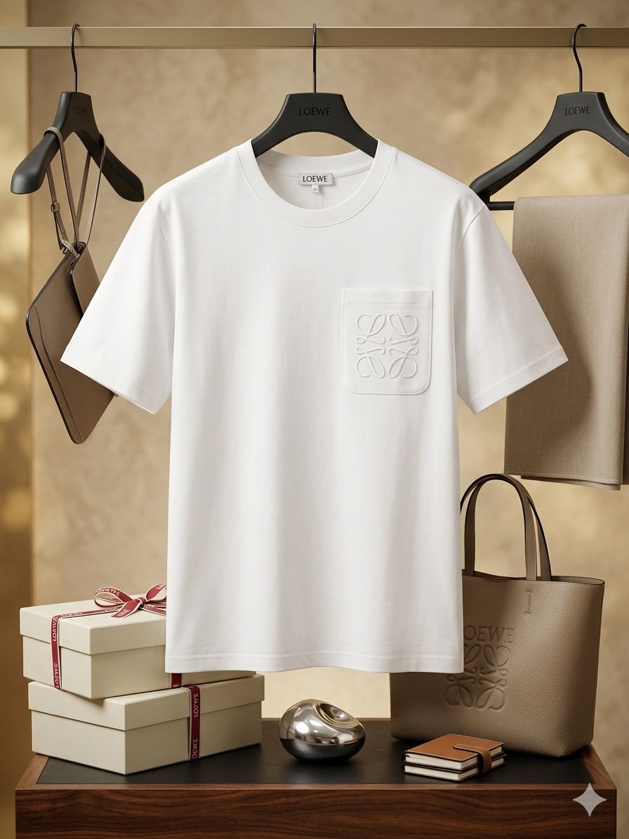 Minimal Pocket Embroidery Premium T-Shirt