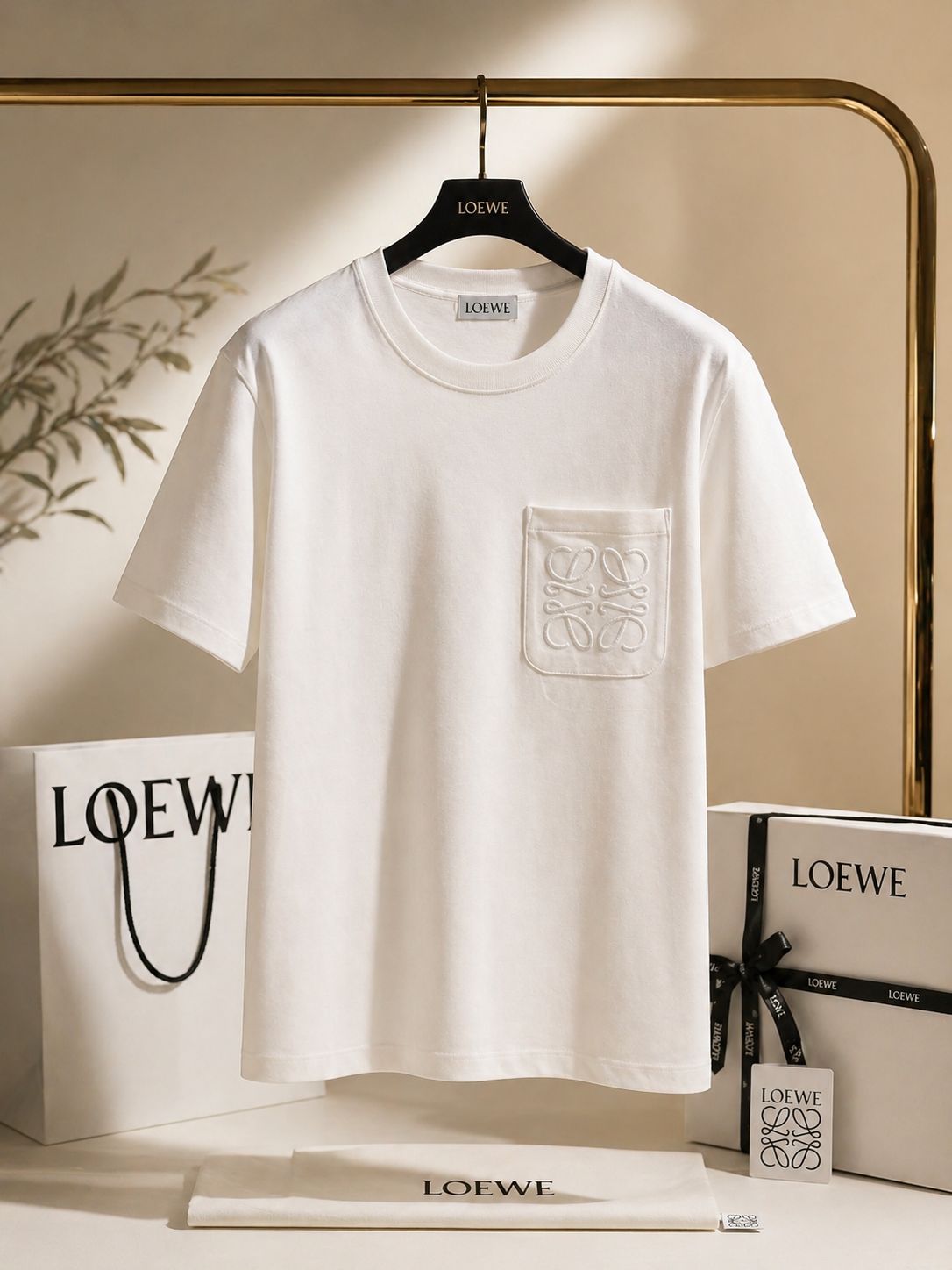 Minimal Pocket Embroidery Premium T-Shirt