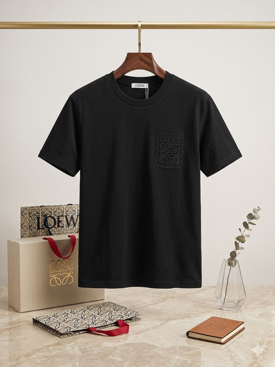 Minimal Pocket Embroidery Premium T-Shirt