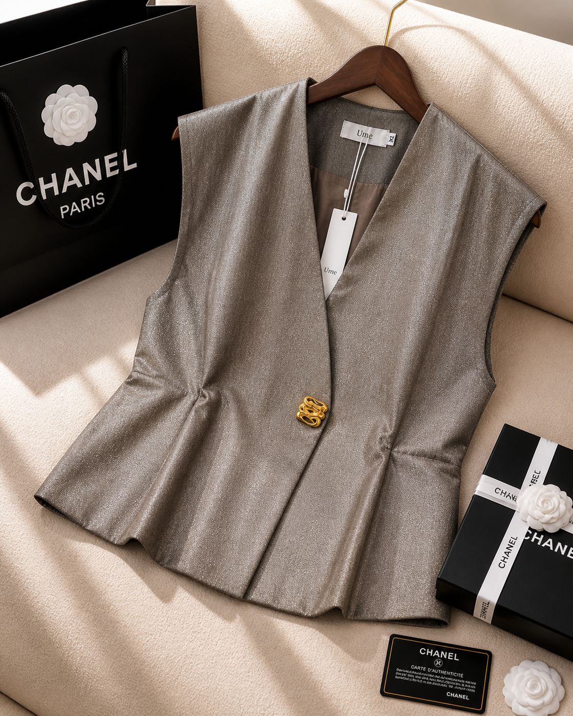 Luxe Metallic Waistcoat Top – Statement Edition