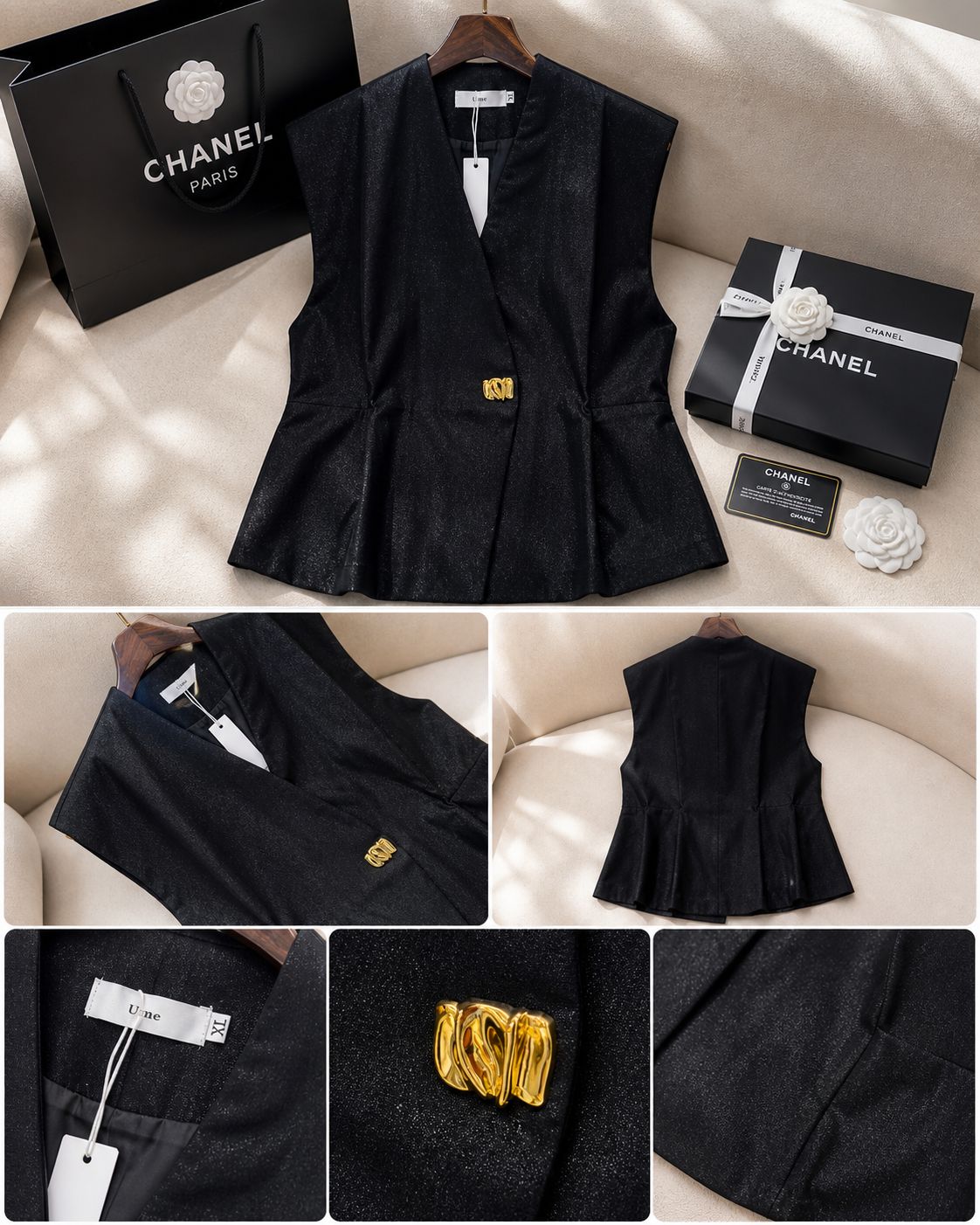 Luxe Metallic Waistcoat Top – Statement Edition