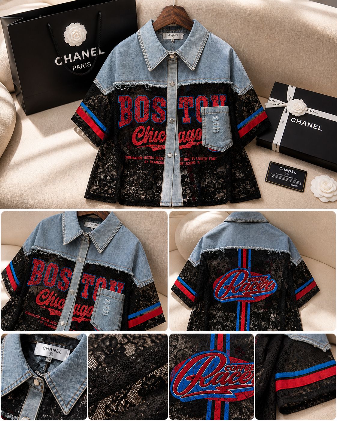 Urban Lace Denim Statement Shirt – Street Luxe Edit