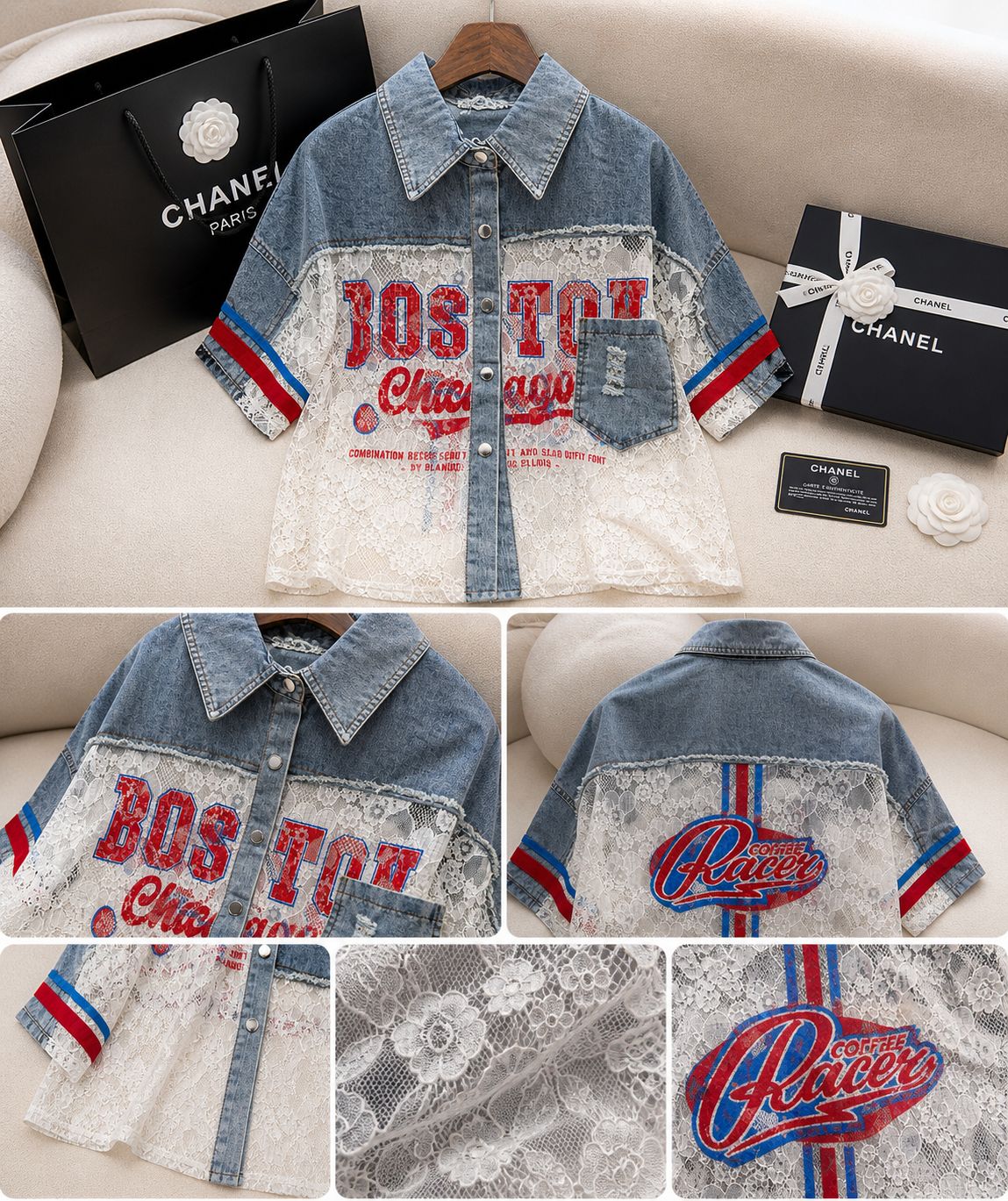 Urban Lace Denim Statement Shirt – Street Luxe Edit