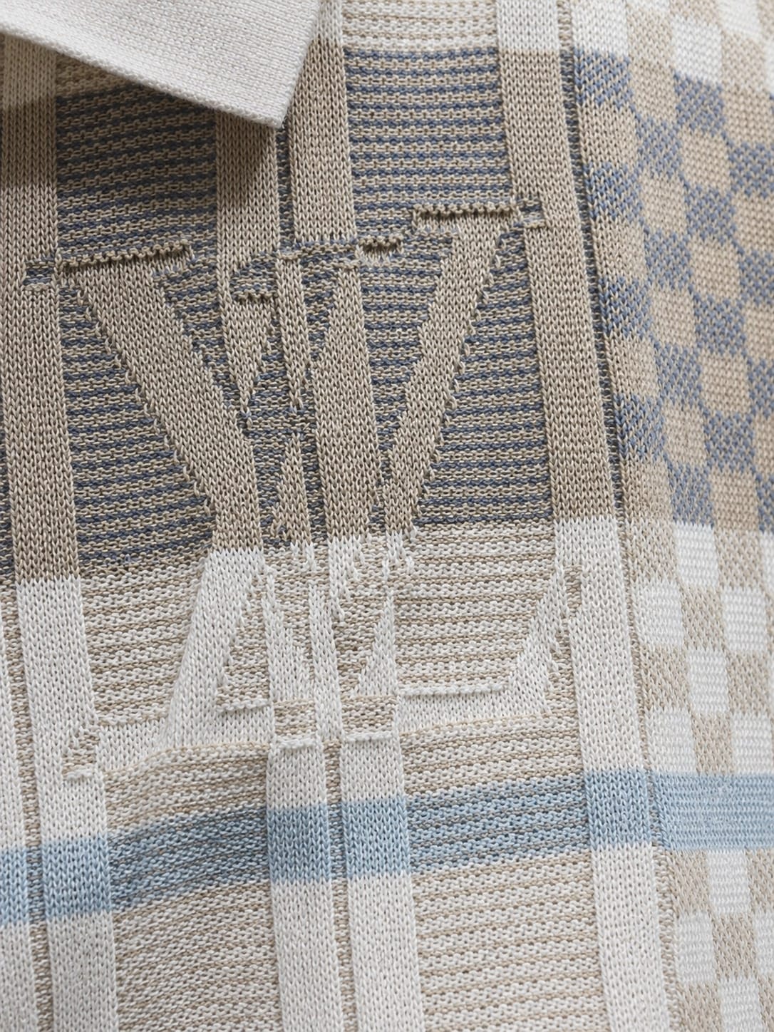 Ivory Check Luxe Knit Polo Shirt