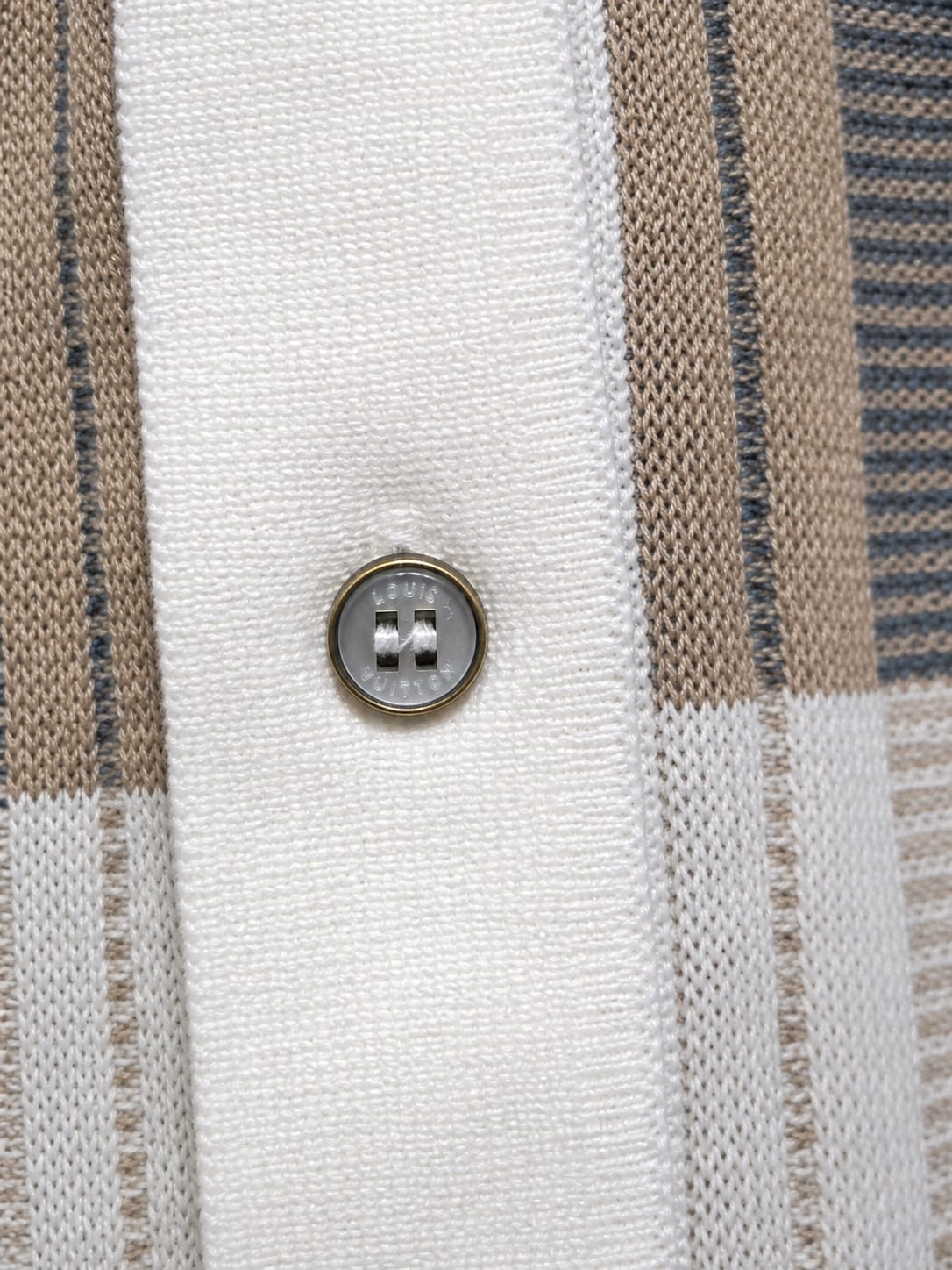 Ivory Check Luxe Knit Polo Shirt