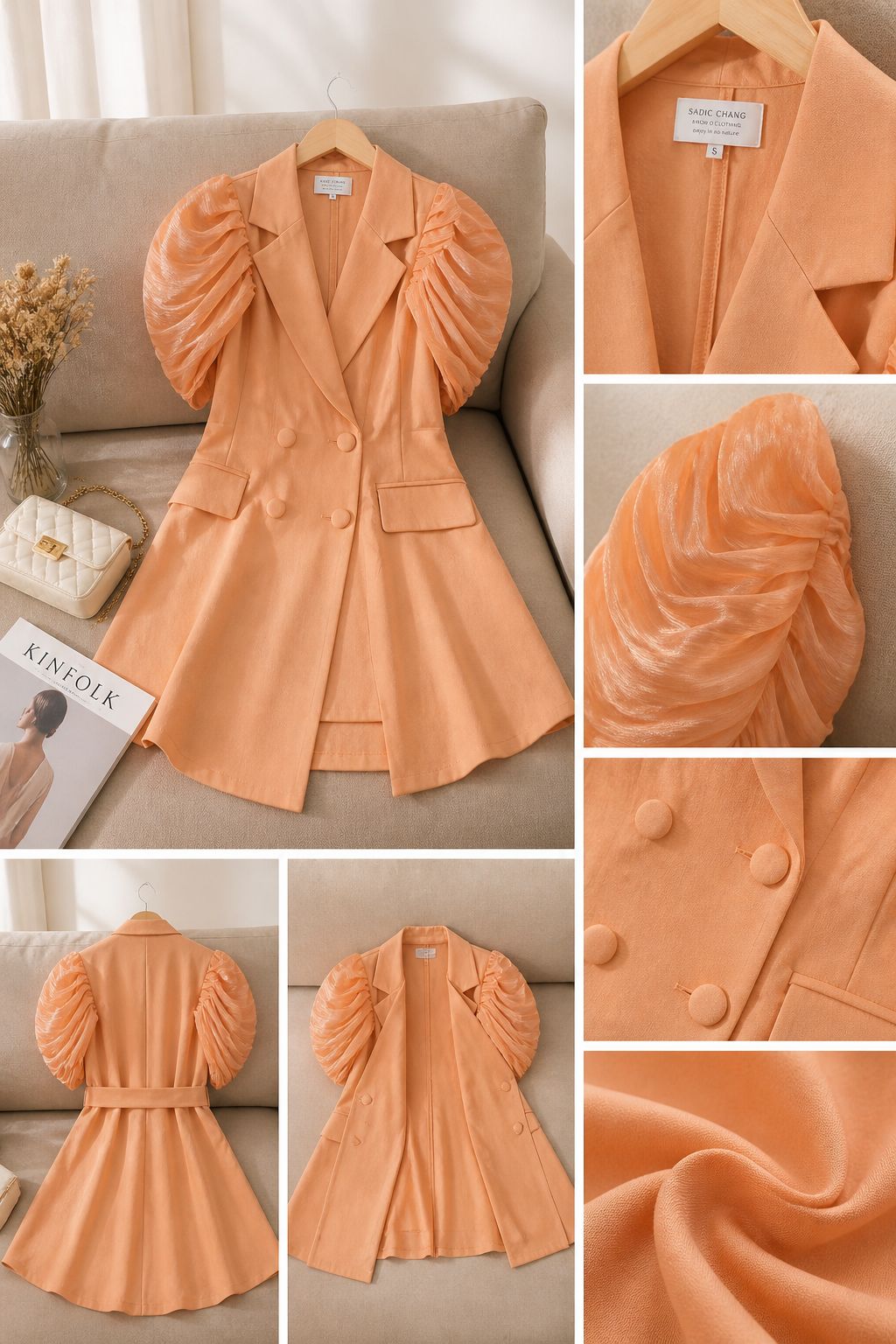 Luxe Puff Sleeve Blazer Dress