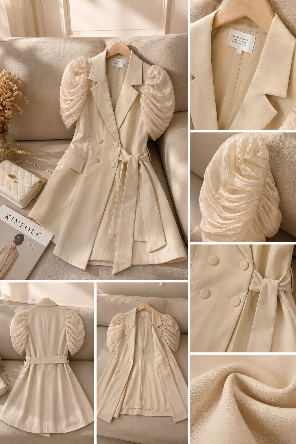 Luxe Puff Sleeve Blazer Dress