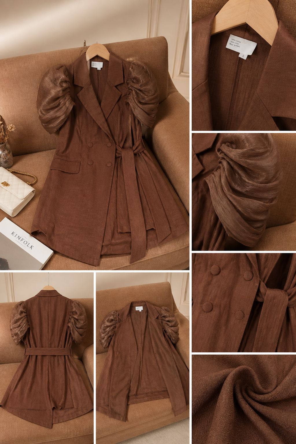Luxe Puff Sleeve Blazer Dress