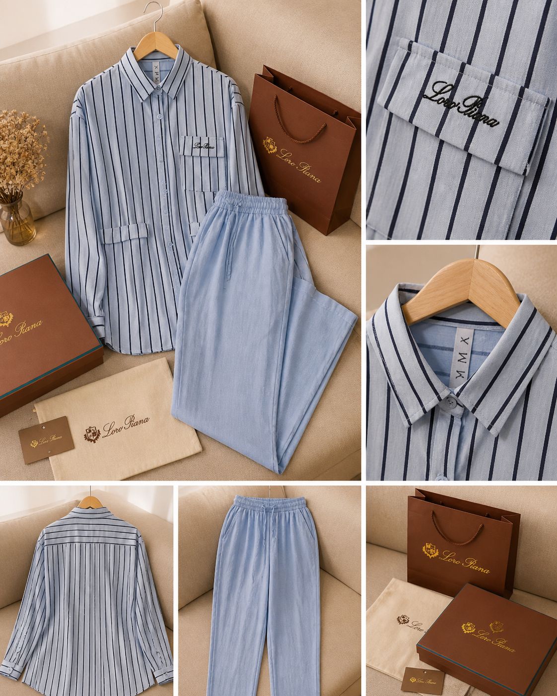 Elite Striped Linen Cord Set