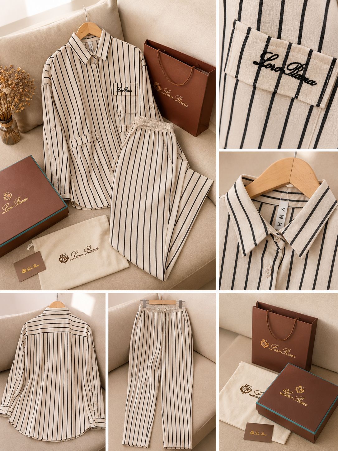 Elite Striped Linen Cord Set