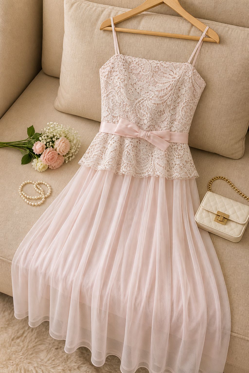 Ethereal Lace Power Net Dress
