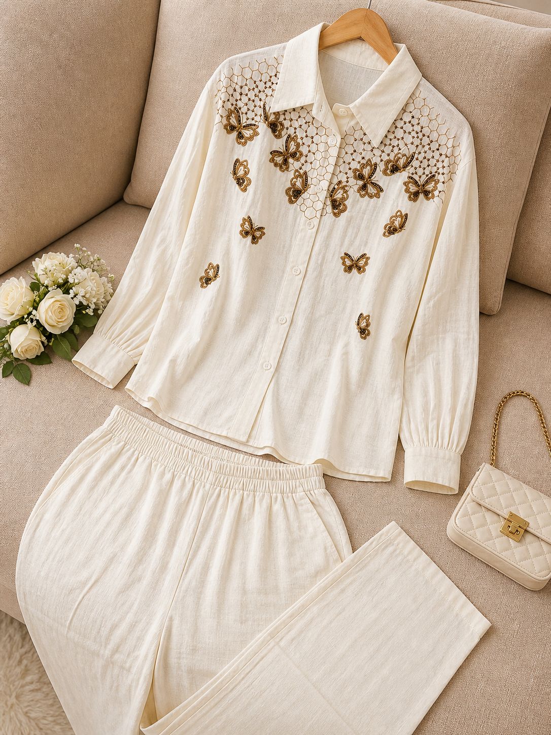 Butterfly Luxe Linen Cord Set