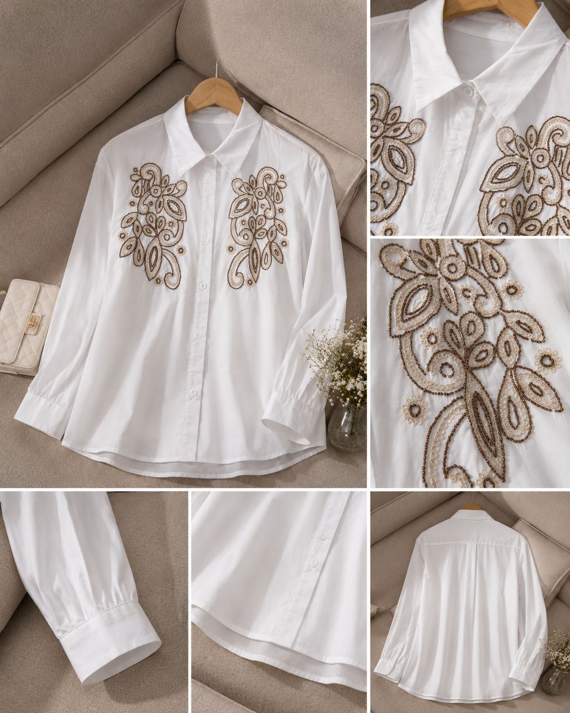 Royal Paisley Embellished Cotton Shirt
