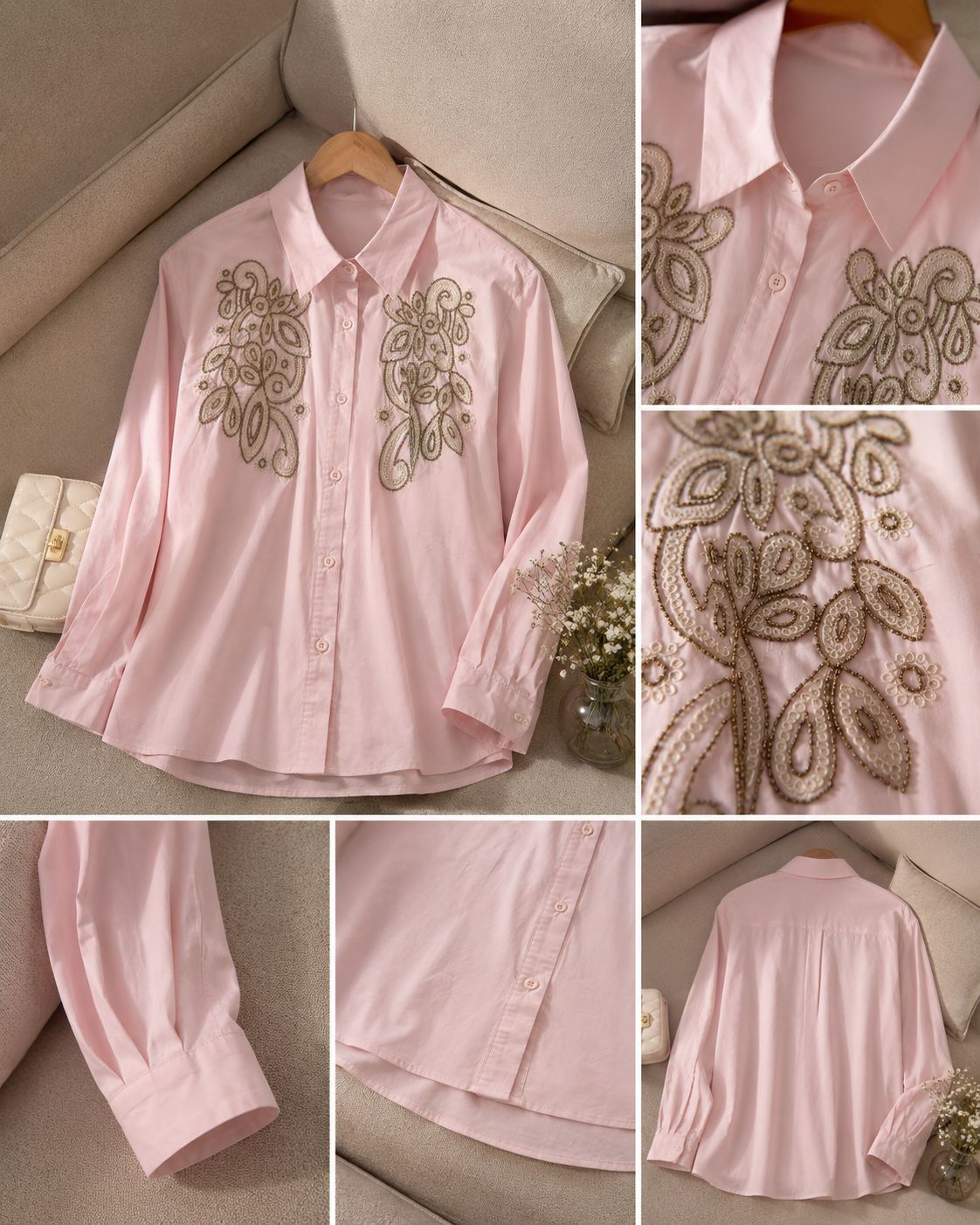 Royal Paisley Embellished Cotton Shirt