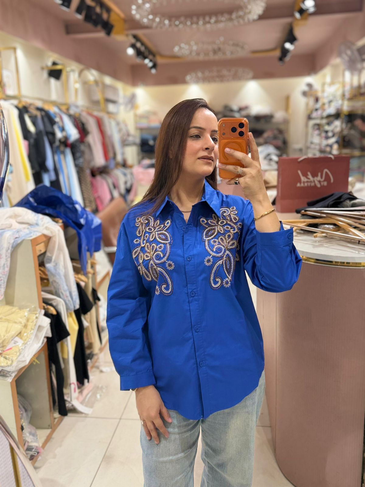 Royal Paisley Embellished Cotton Shirt