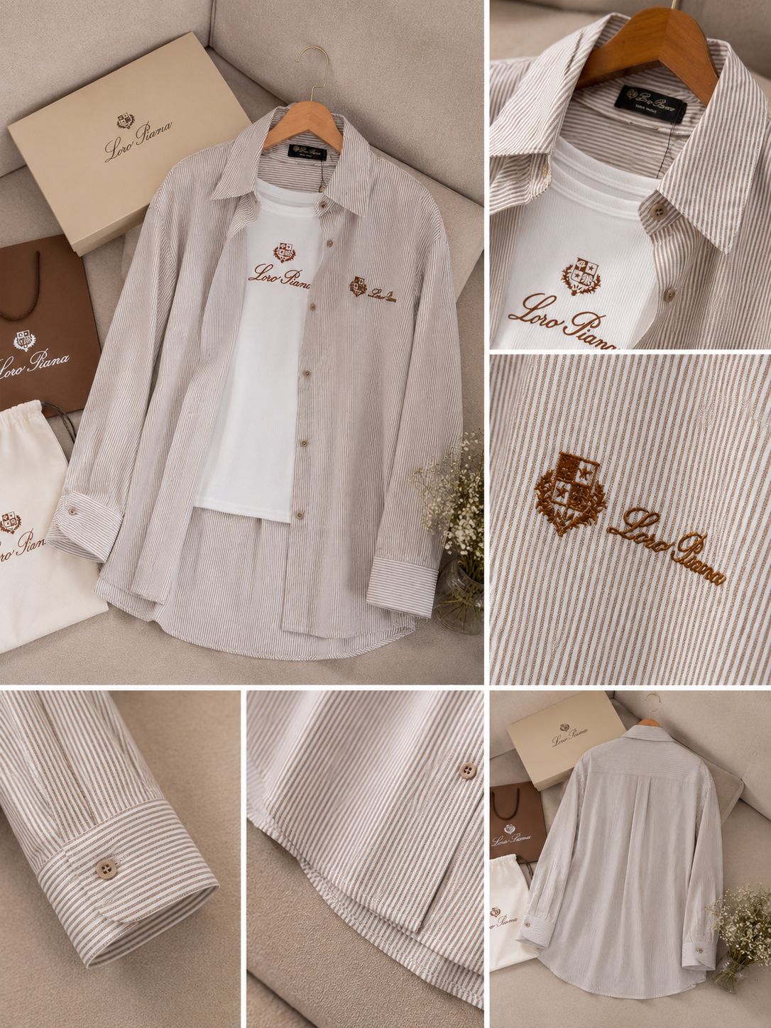 Luxe Striped Cotton Linen Twinset