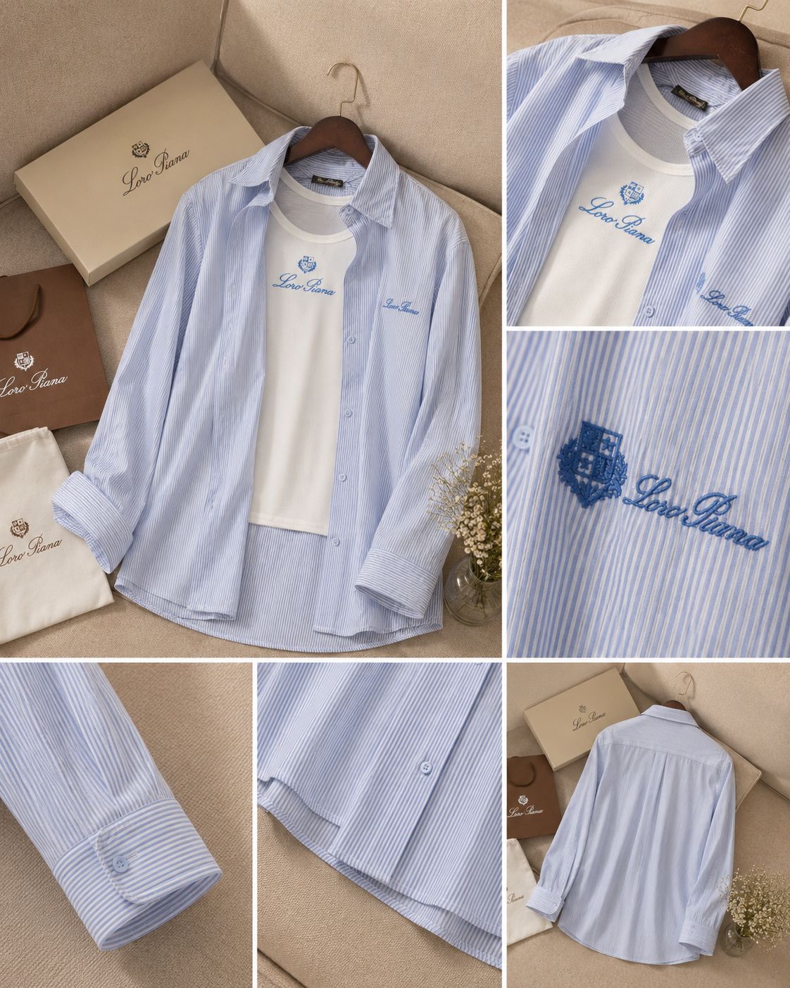 Luxe Striped Cotton Linen Twinset