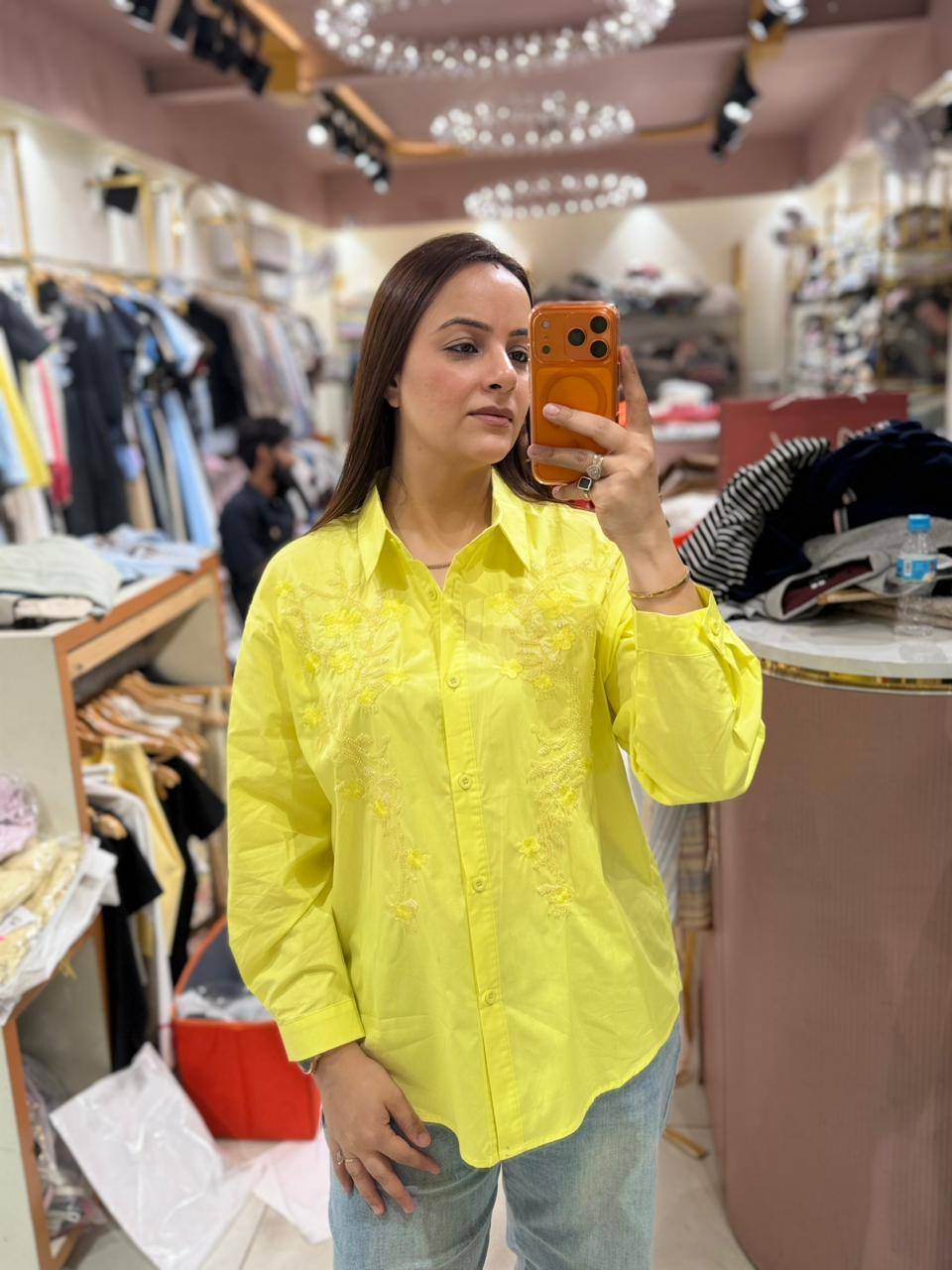 Floral Luxe Embroidered Cotton Shirt