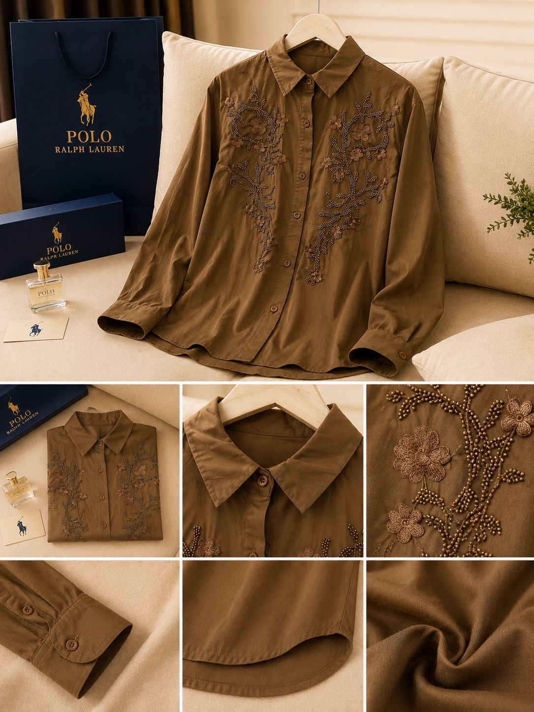 Floral Luxe Embroidered Cotton Shirt