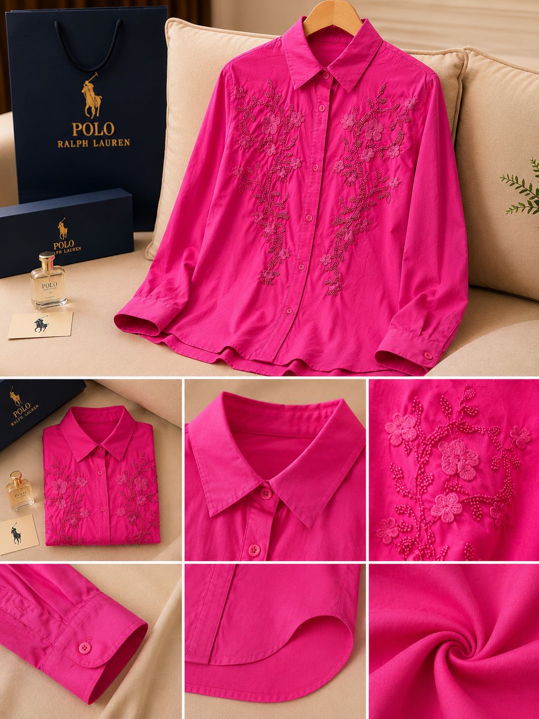 Floral Luxe Embroidered Cotton Shirt