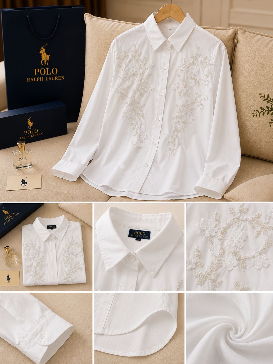 Floral Luxe Embroidered Cotton Shirt