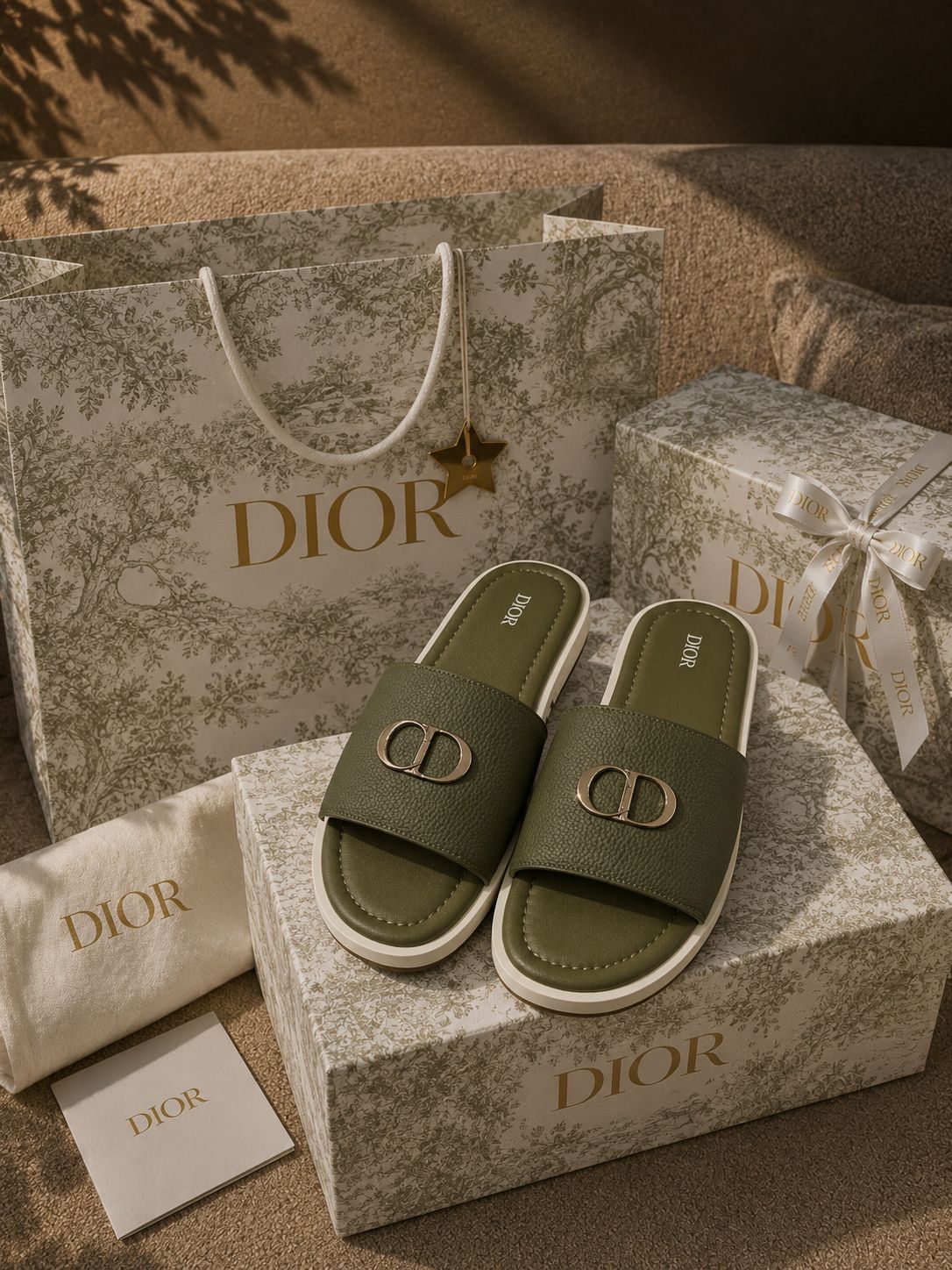 Luxe Monogram Comfort Slides