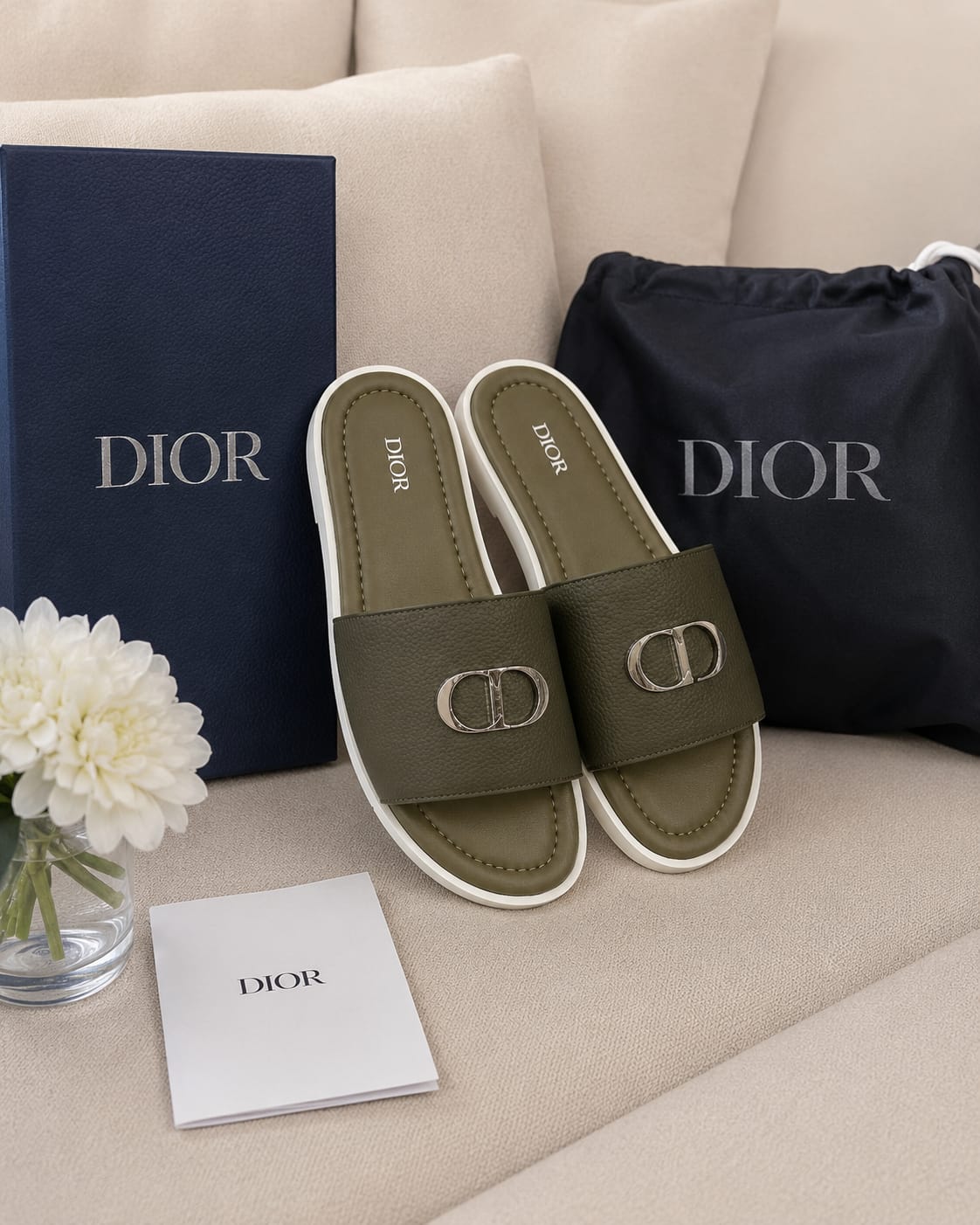 Luxe Monogram Comfort Slides
