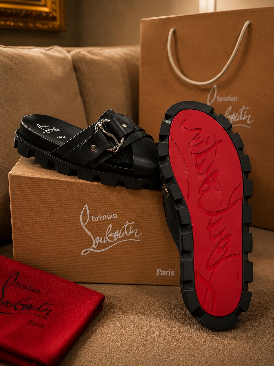 Luxe Cross-Strap Slides (Men)