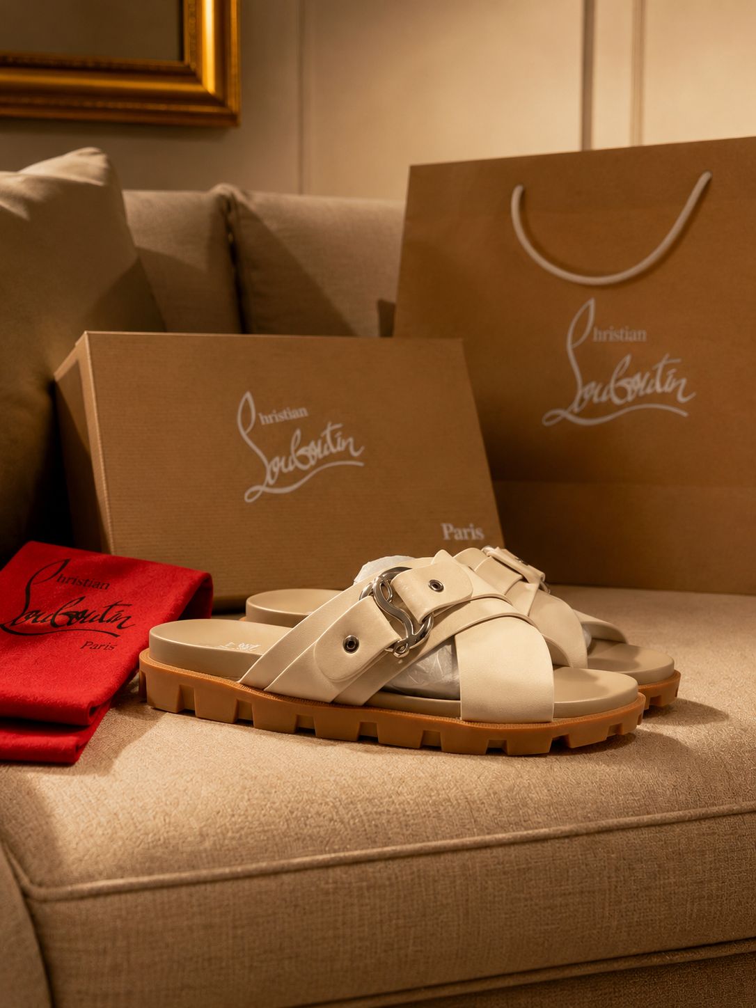 Luxe Cross-Strap Slides (Men)