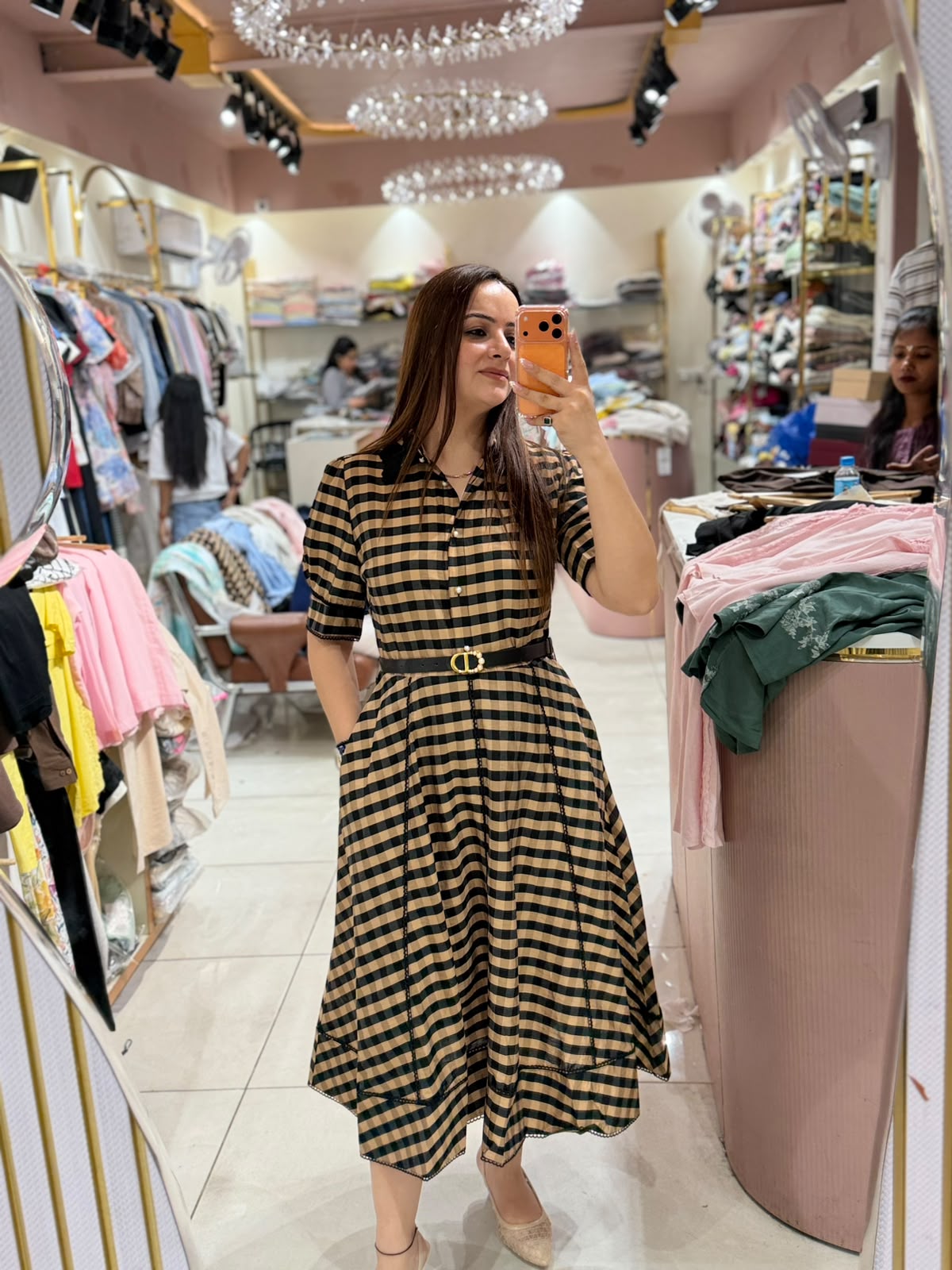 Monarch Check Midi Dress