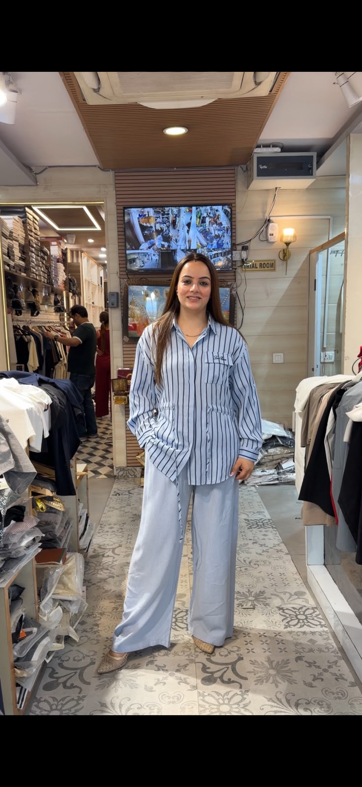 Premium Stripe Linen Co-Ord Set (Women)