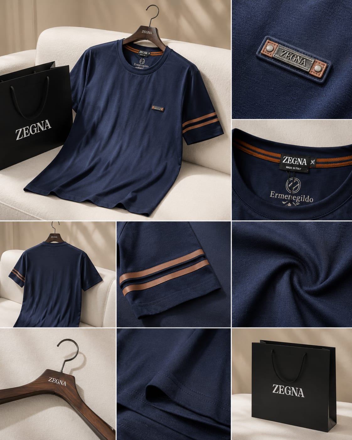 Regal Stripe Sleeve Premium Tee (Men)