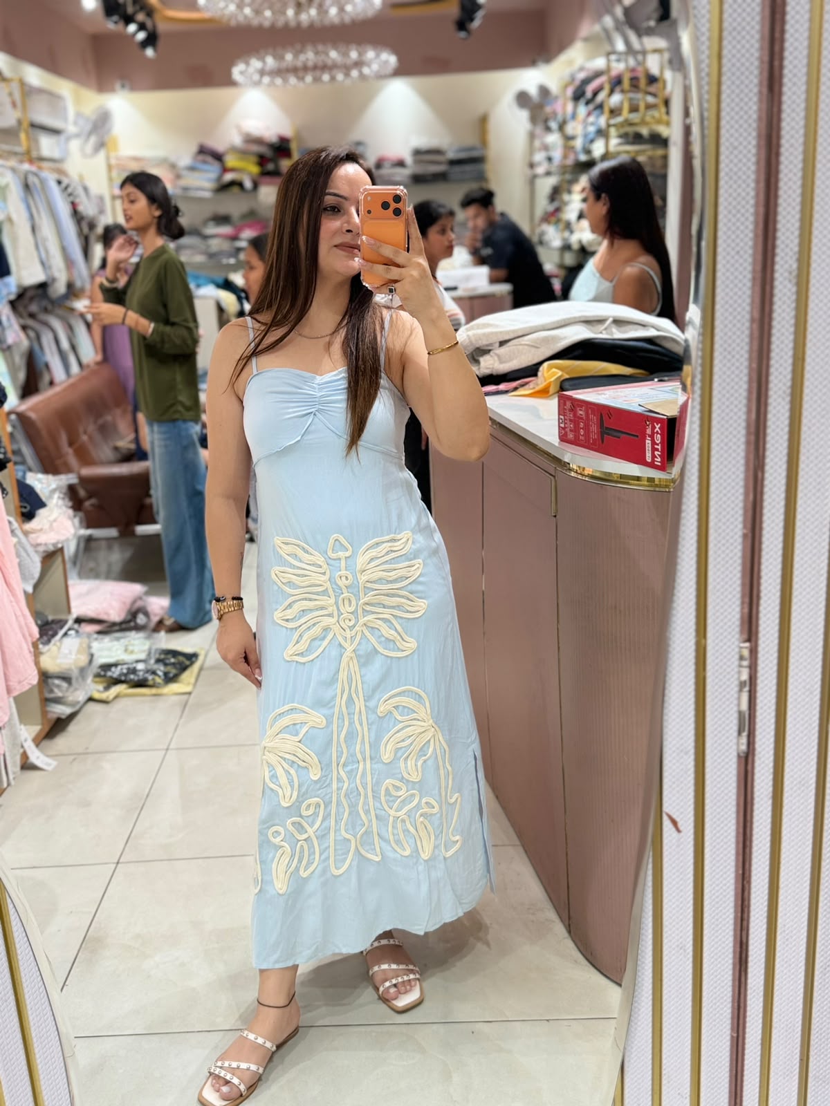 Palm Paradise Embroidered Maxi Dress