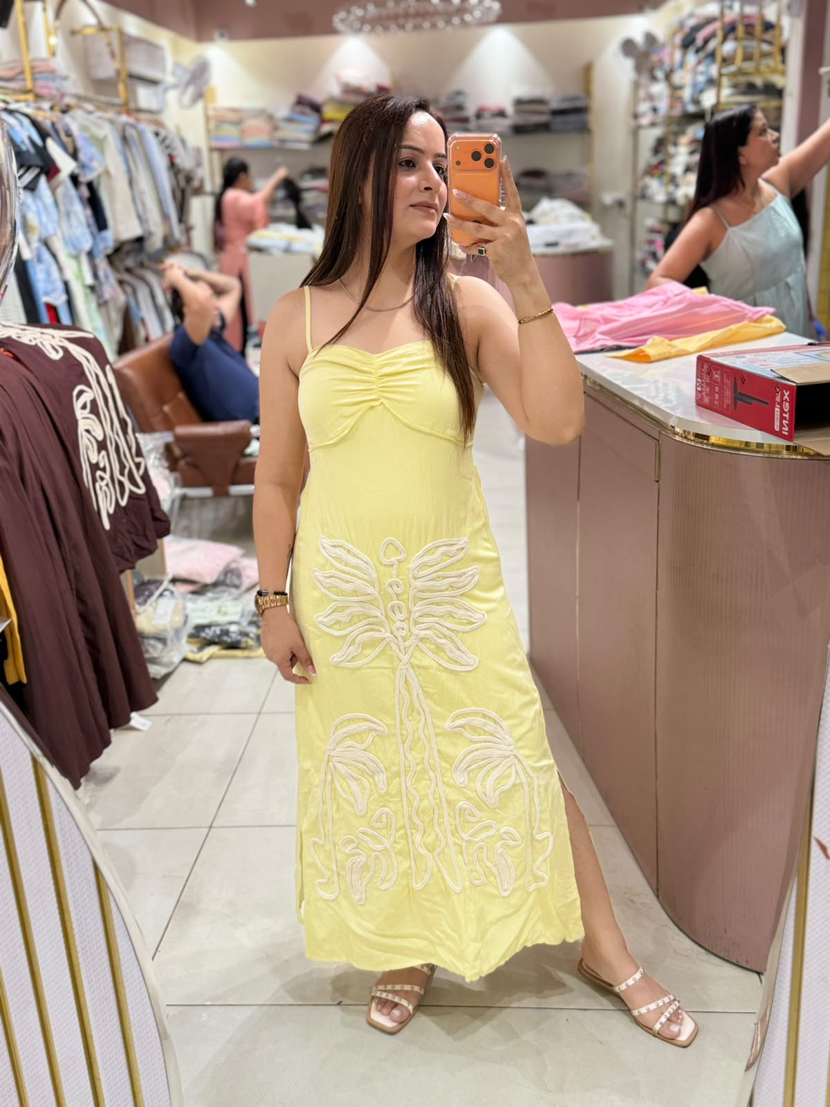 Palm Paradise Embroidered Maxi Dress