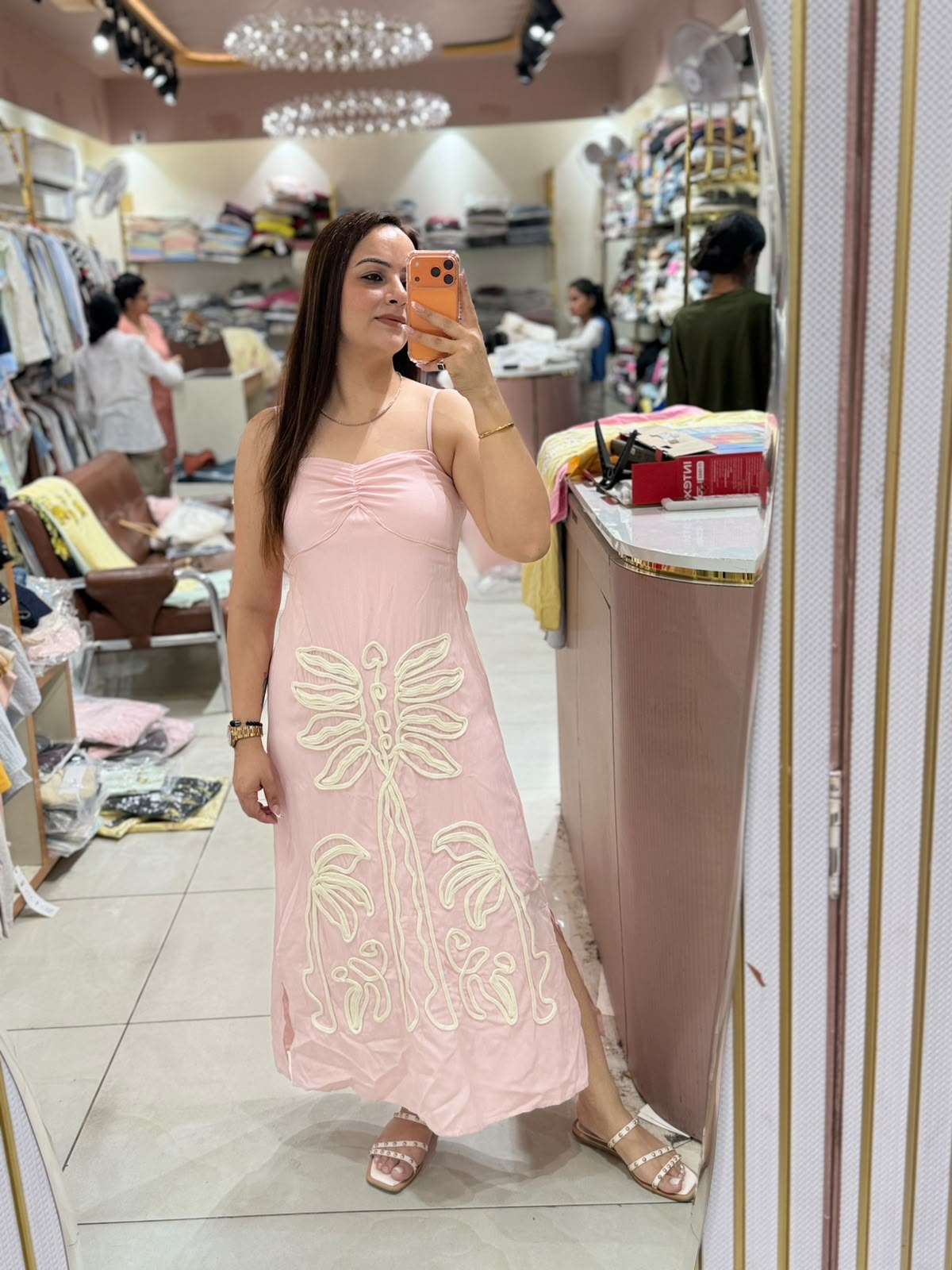 Palm Paradise Embroidered Maxi Dress