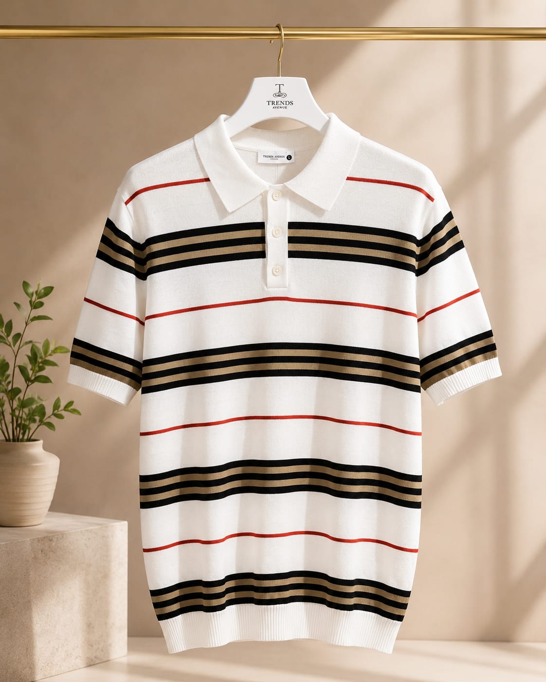Heritage Stripe Knit Polo (Men)