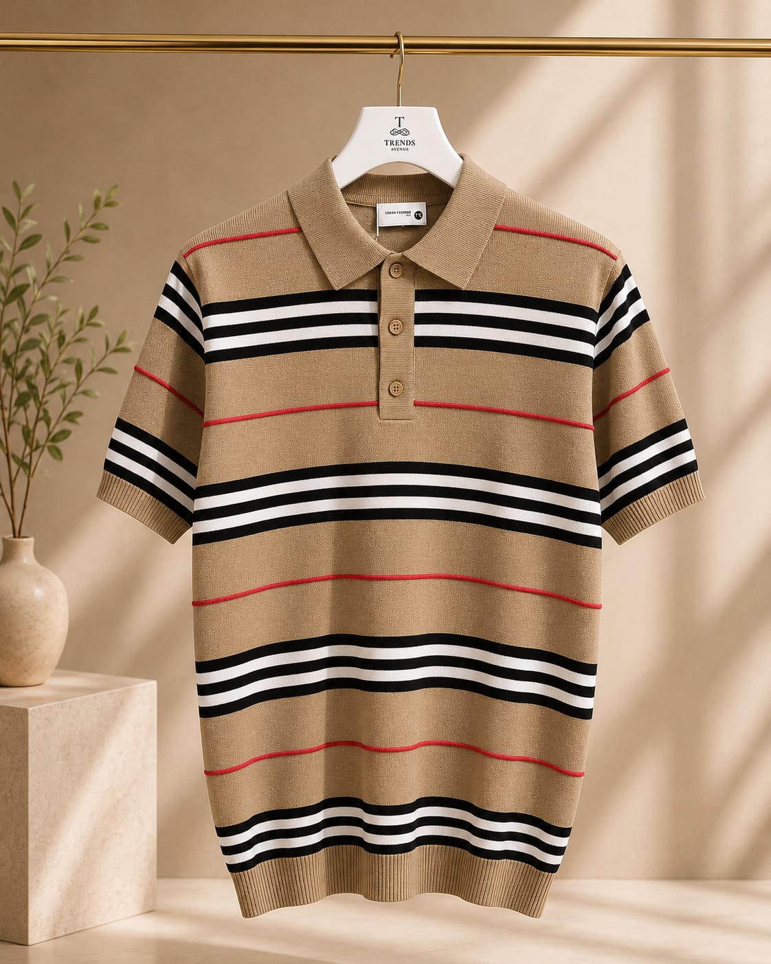 Heritage Stripe Knit Polo (Men)