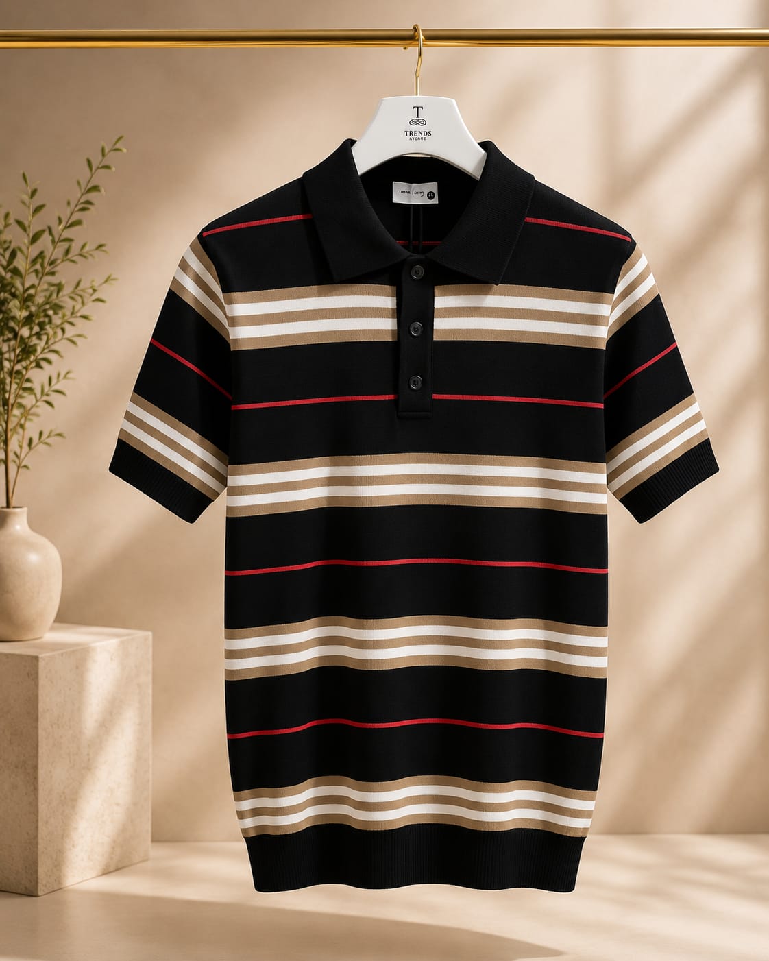 Heritage Stripe Knit Polo (Men)