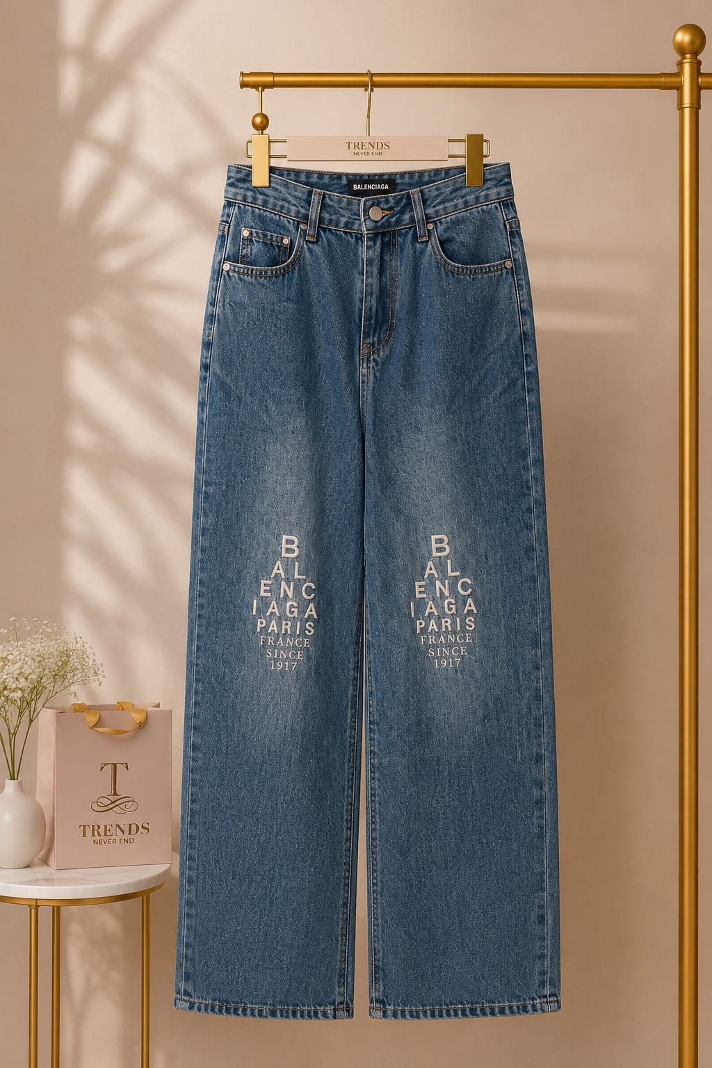 Monogram Luxe Wide-Leg Denim (Women)
