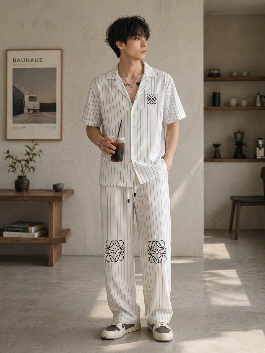 Pinstripe Luxe Lounge Cord Set (Men)