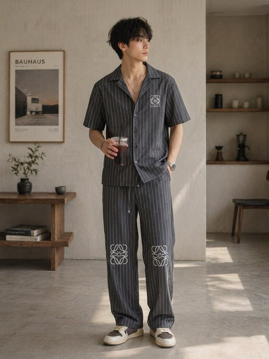 Pinstripe Luxe Lounge Cord Set (Men)