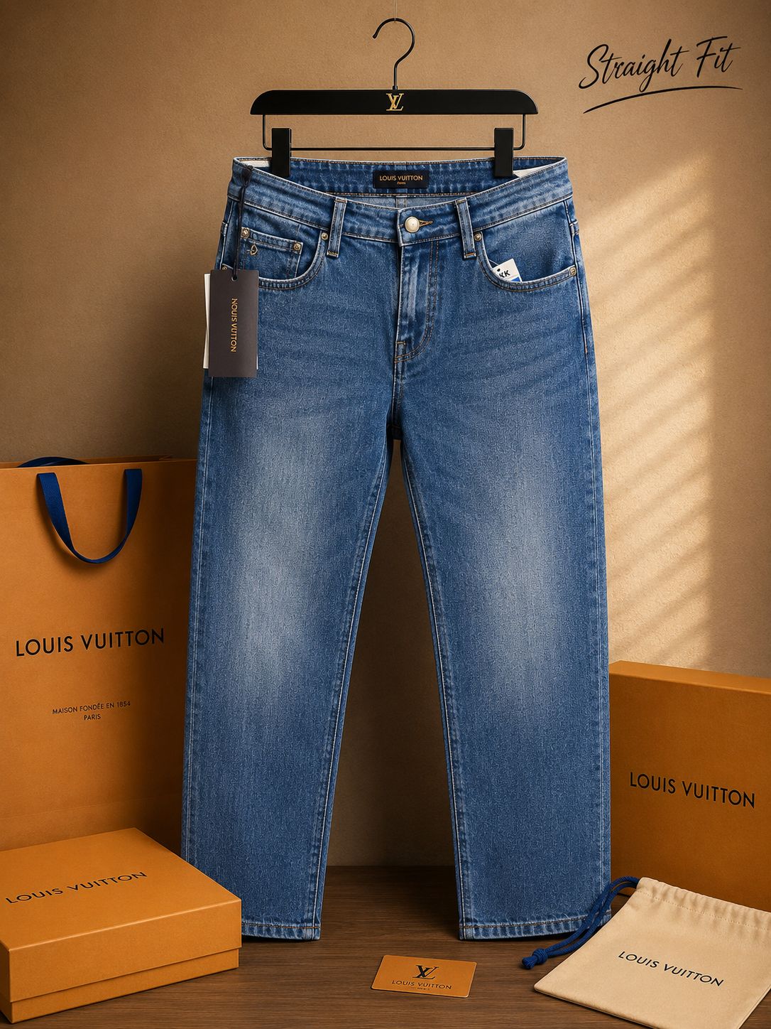 Classic Blue Straight-Fit Denim (Men)