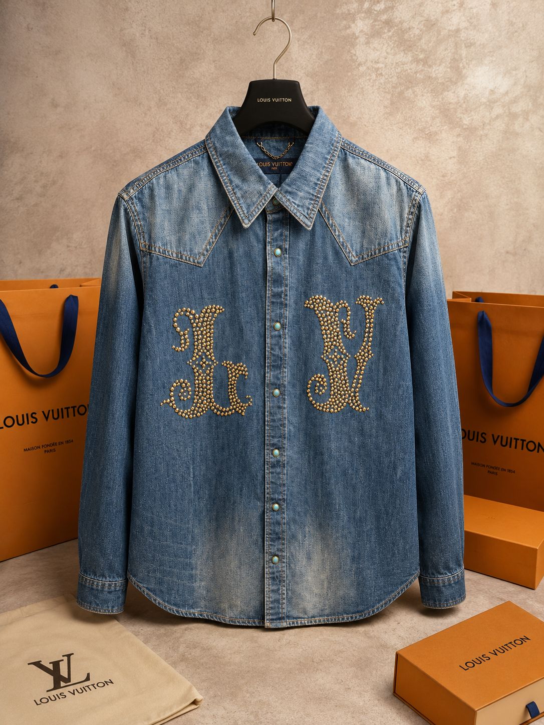 Heritage Studded Denim Shirt (Men)