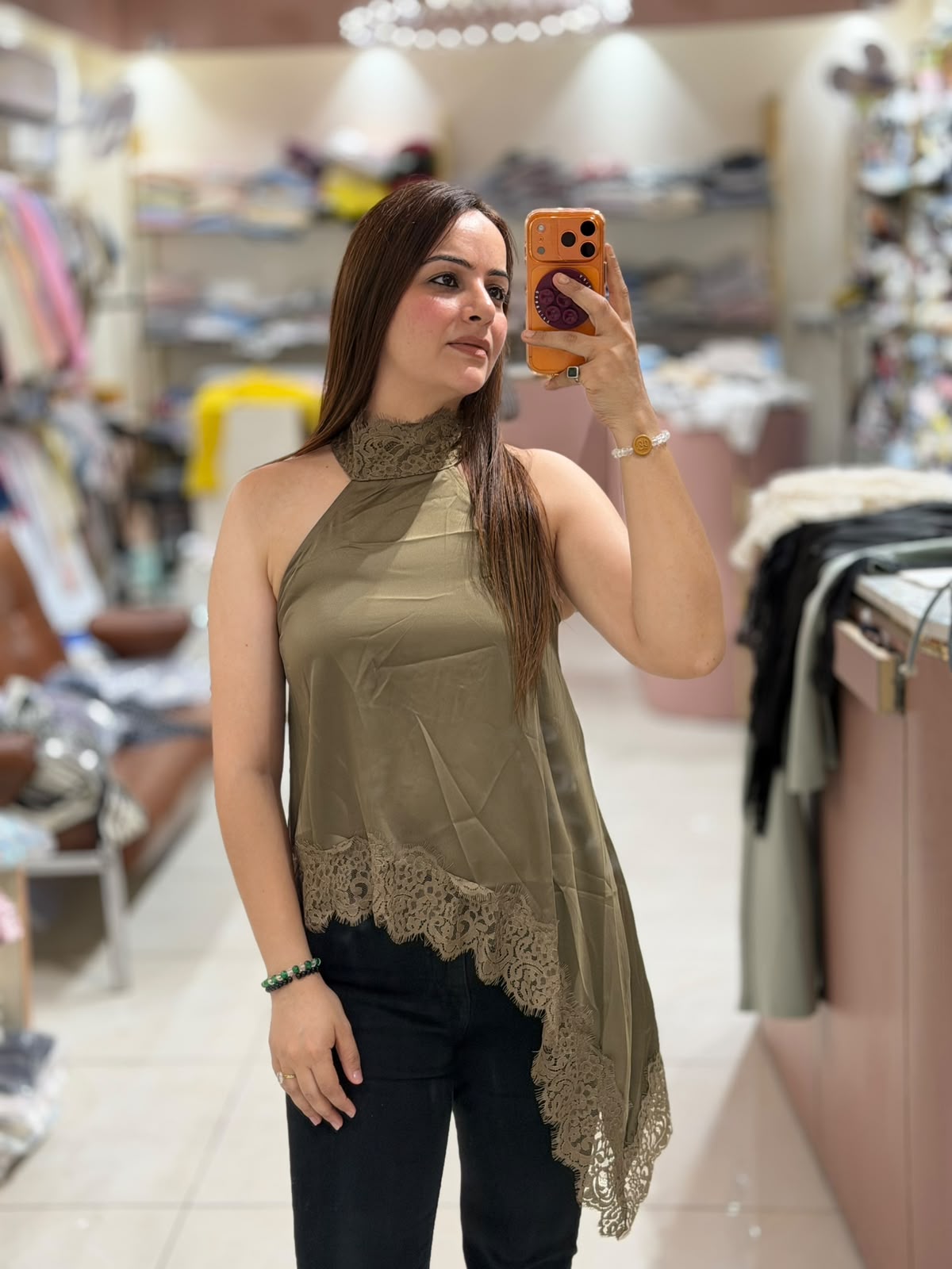 Lace Drape Halter Top