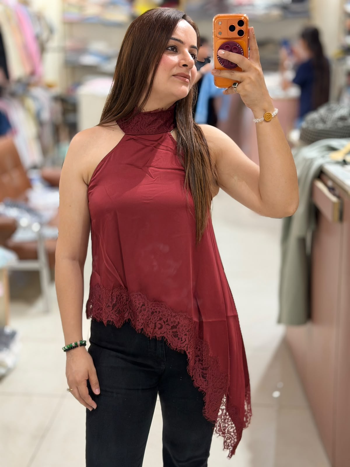 Lace Drape Halter Top