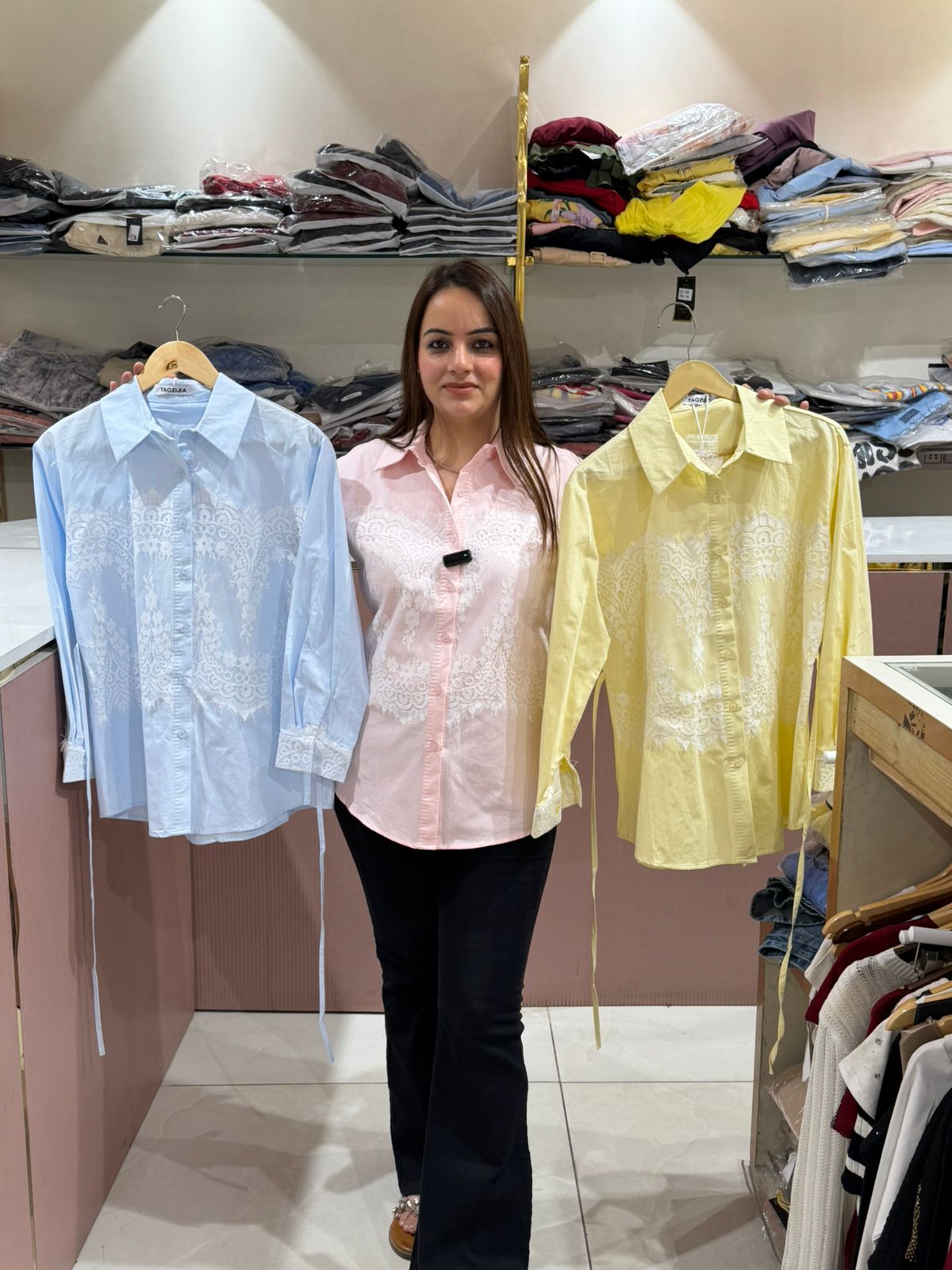Lace Elegance Formal Shirt