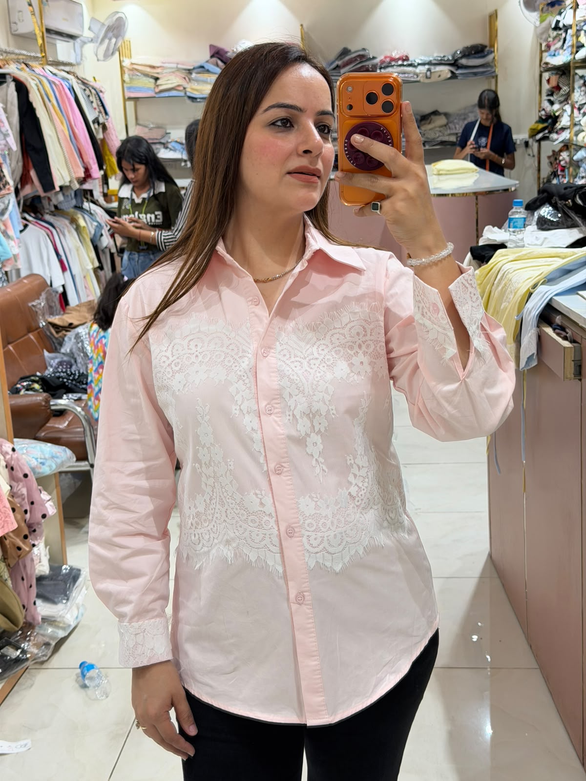 Lace Elegance Formal Shirt